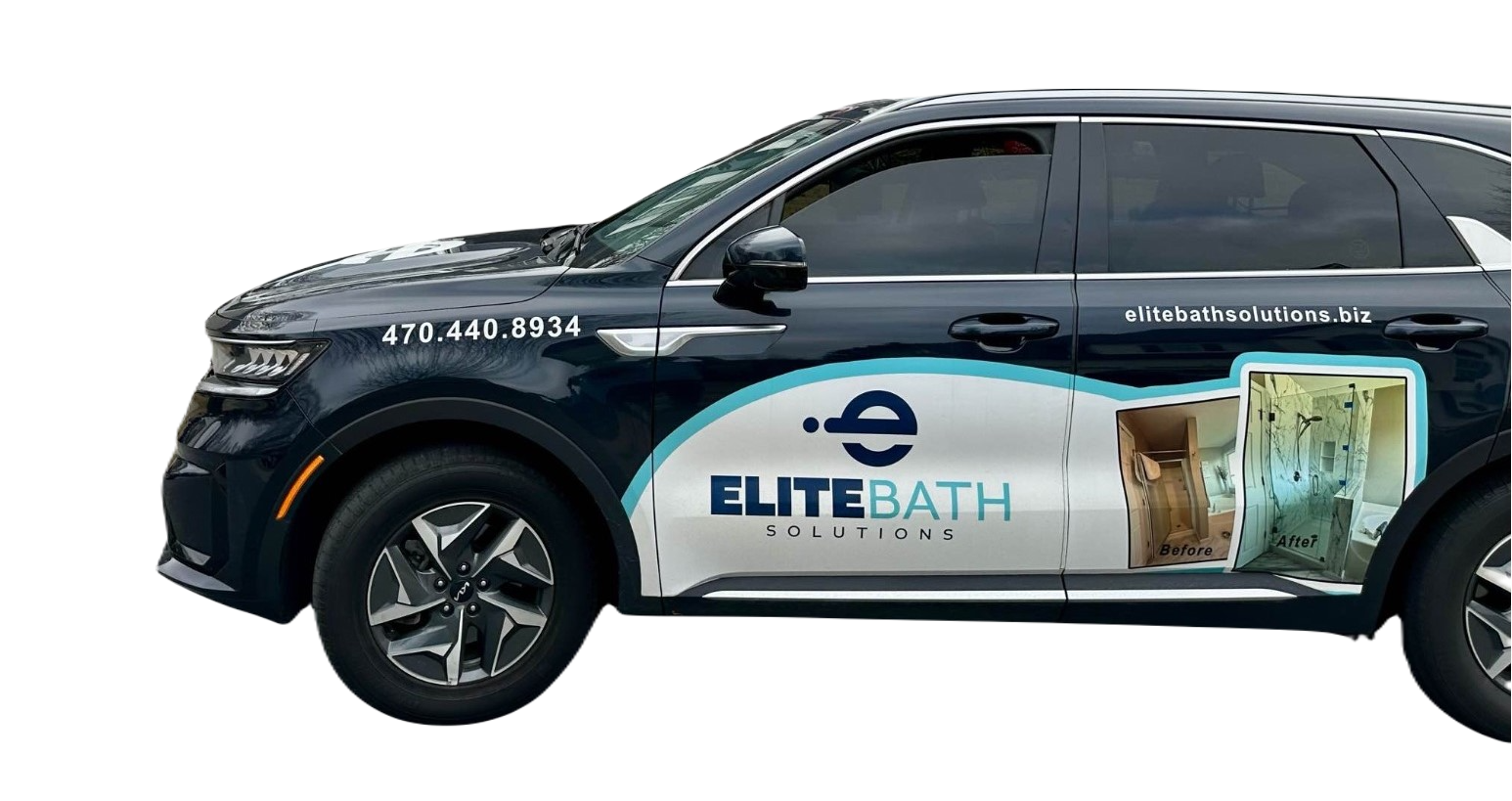 image of a car with Elite Bath Solutions logo on