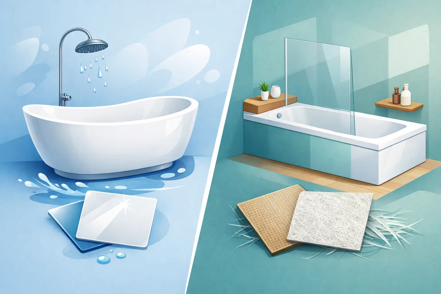 Acrylic Versus Fiberglass for Your Bathroom