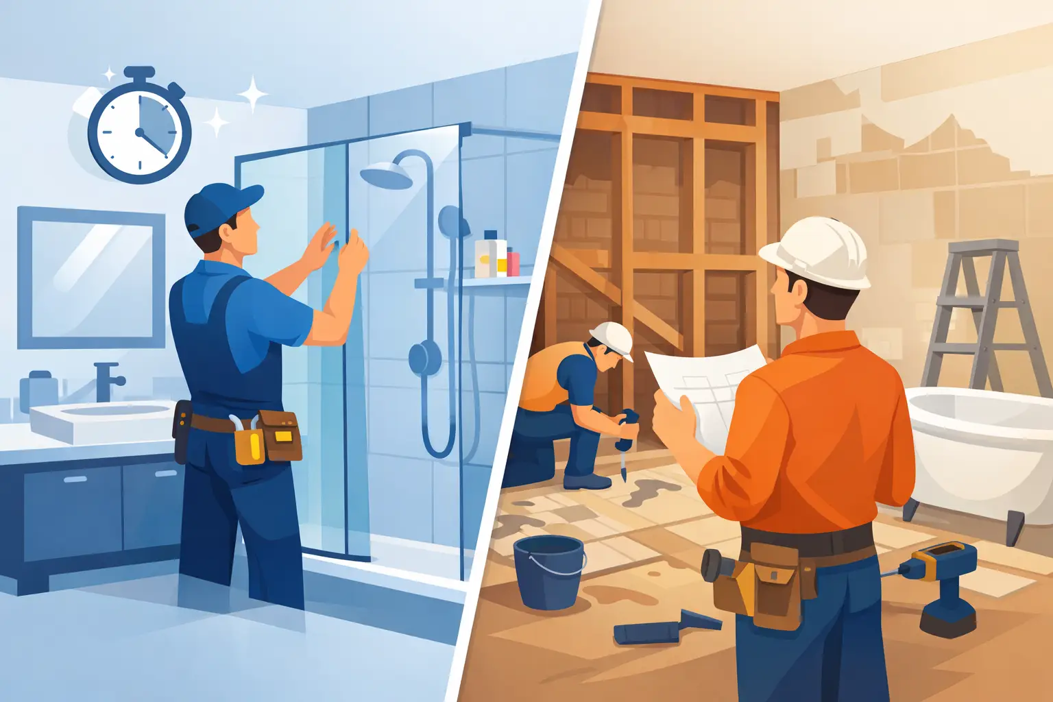 One Day Remodel vs Traditional Bathroom Remodels