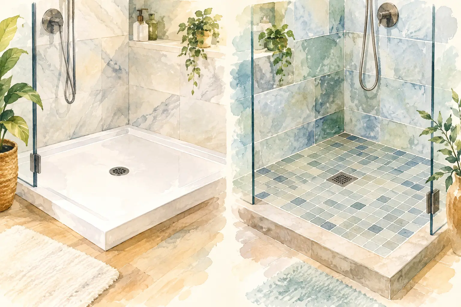 Shower Base Versus Tile Floor: Which Fits?